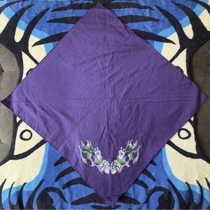 VTG Y2K 01 Vibrant Purple Bandana with Floral/Tribal Accents Good Sports Brand